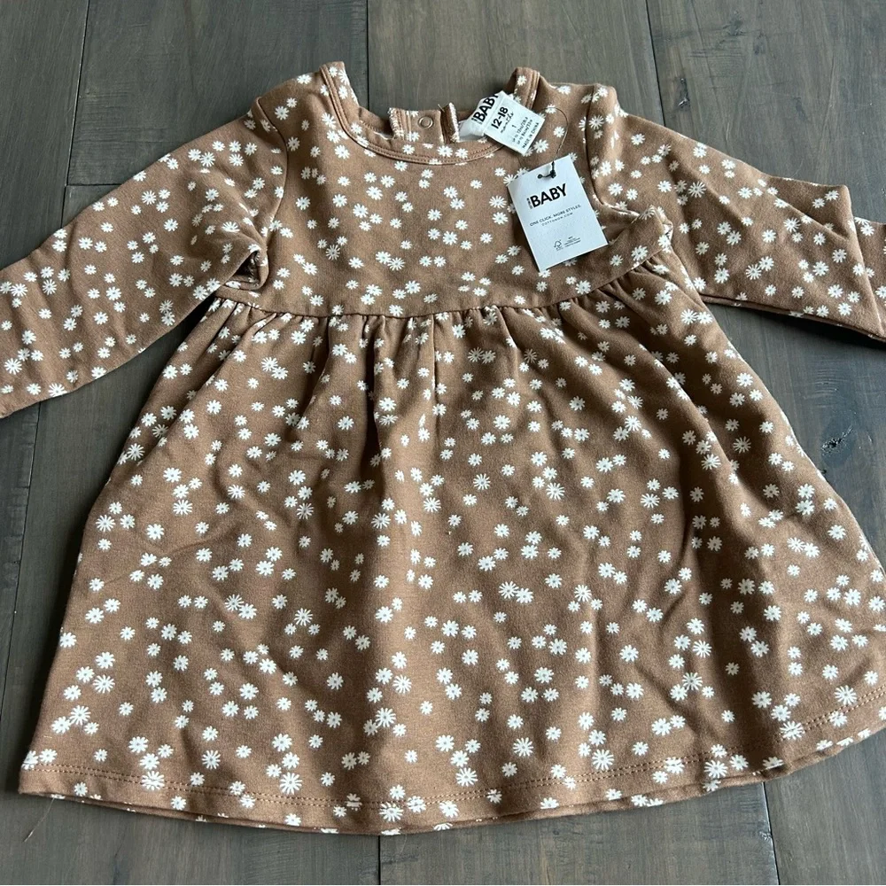 NWT cotton on baby tina fleece dress coco jumbo/lola floral - Picture 1 of 2